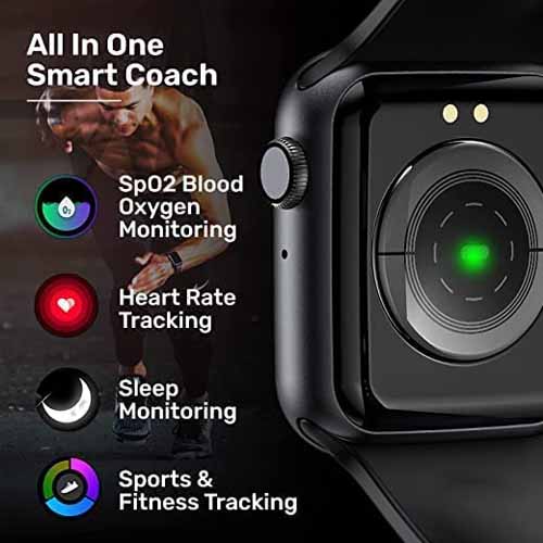 i8 Pro Max Touch Screen Bluetooth Smartwatch with Activity Tracker Compatible with All 3G/4G/5G Android & iOS Smartphones - Black